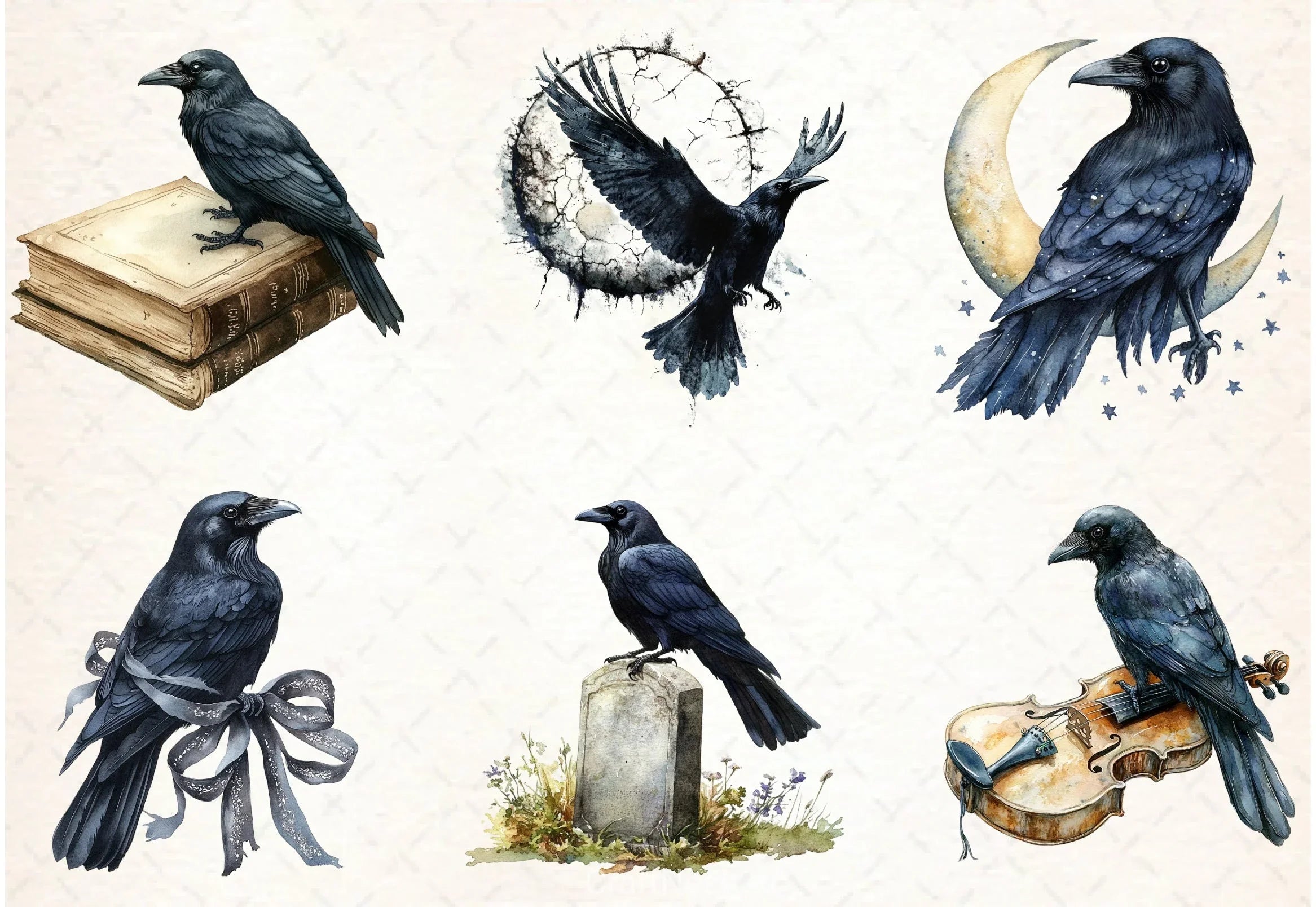 Gothic Raven Clipart Bundle - CraftNest - Digital Crafting and Art