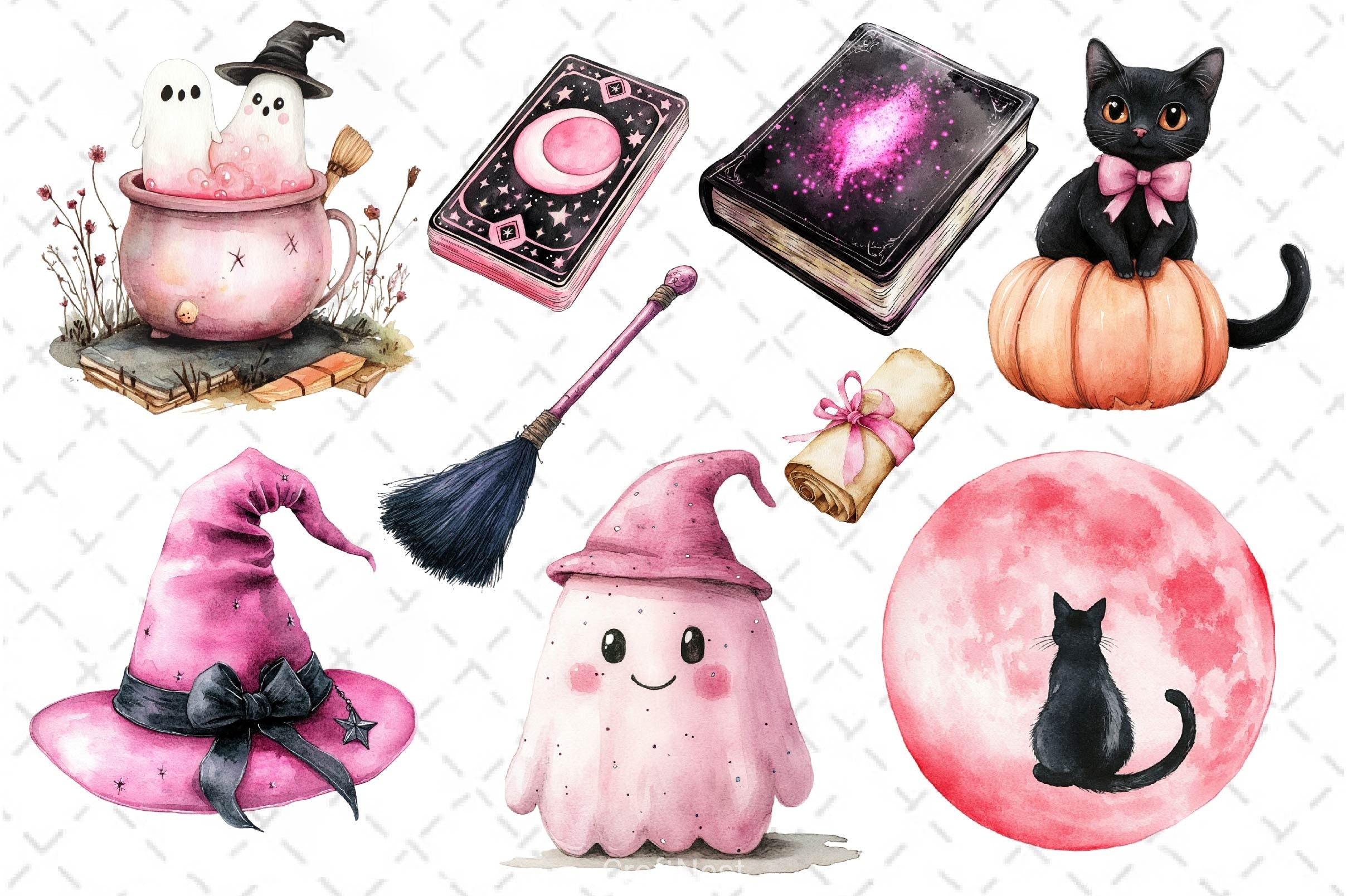 Cute Witchy Autumn Clipart Bundle