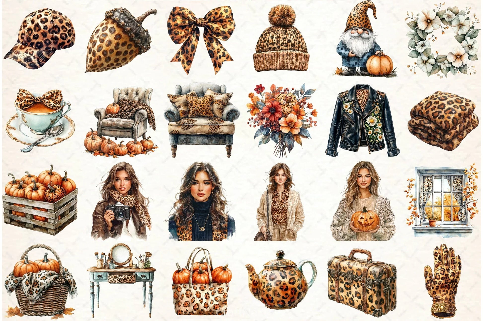 Autumn Fashion Clipart Bundle - CraftNest - Digital Crafting and Art