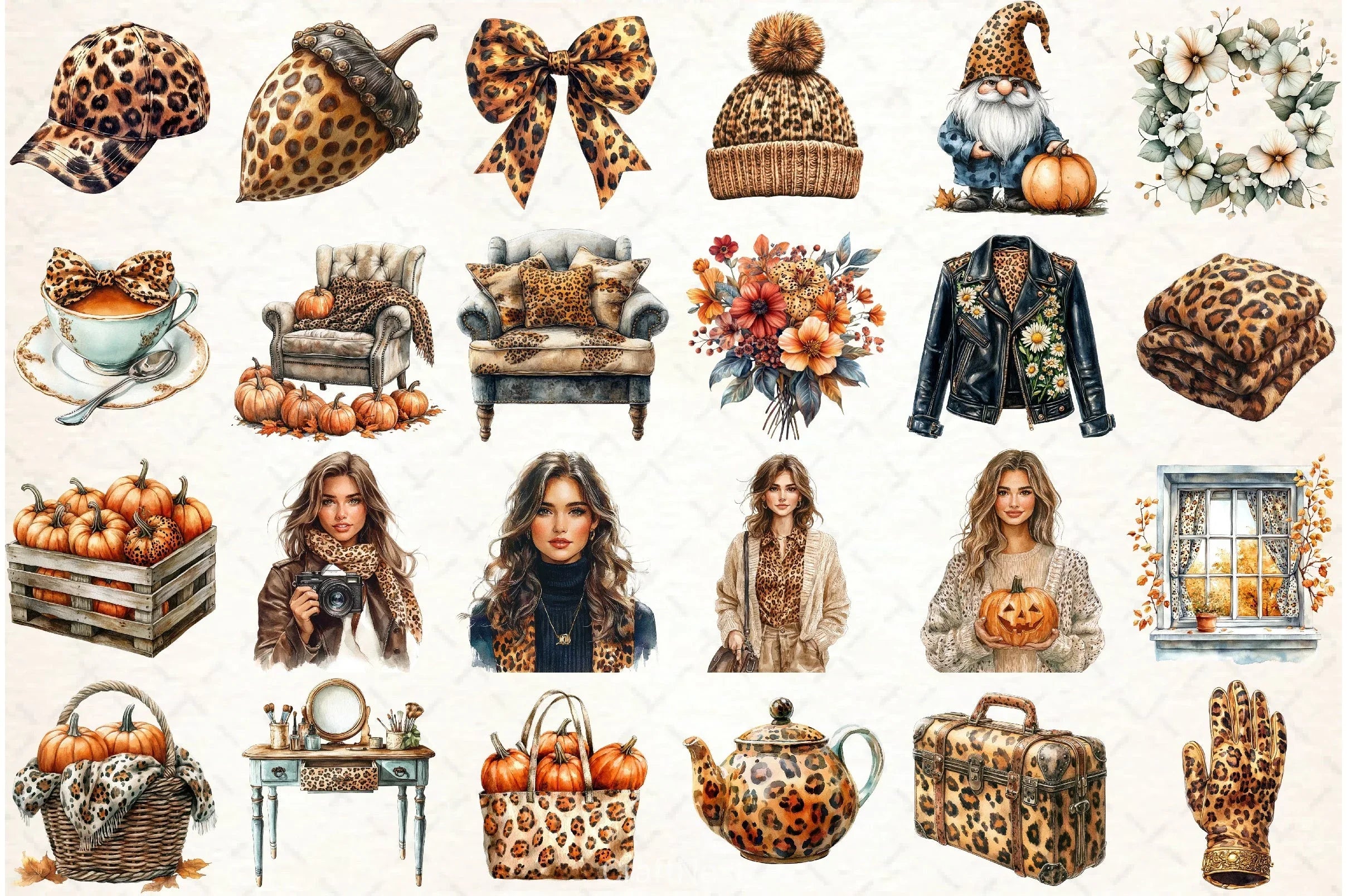 Autumn Fashion Clipart Bundle - CraftNest - Digital Crafting and Art