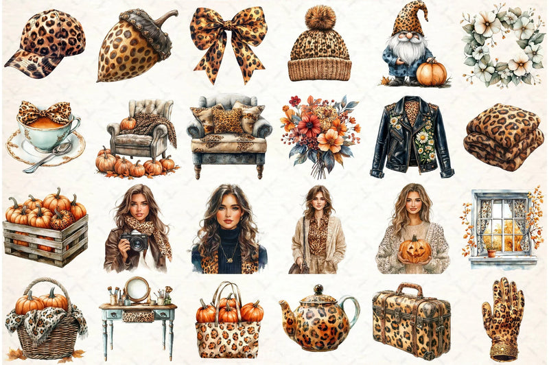 Autumn Fashion Clipart Bundle - CraftNest - Digital Crafting and Art