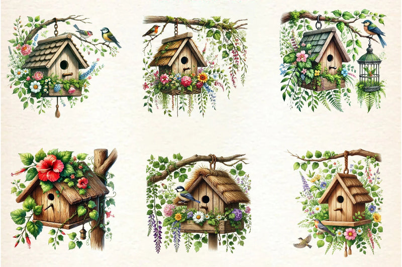 Rustic Bird Feeder Clipart Bundle - CraftNest - Digital Crafting and Art