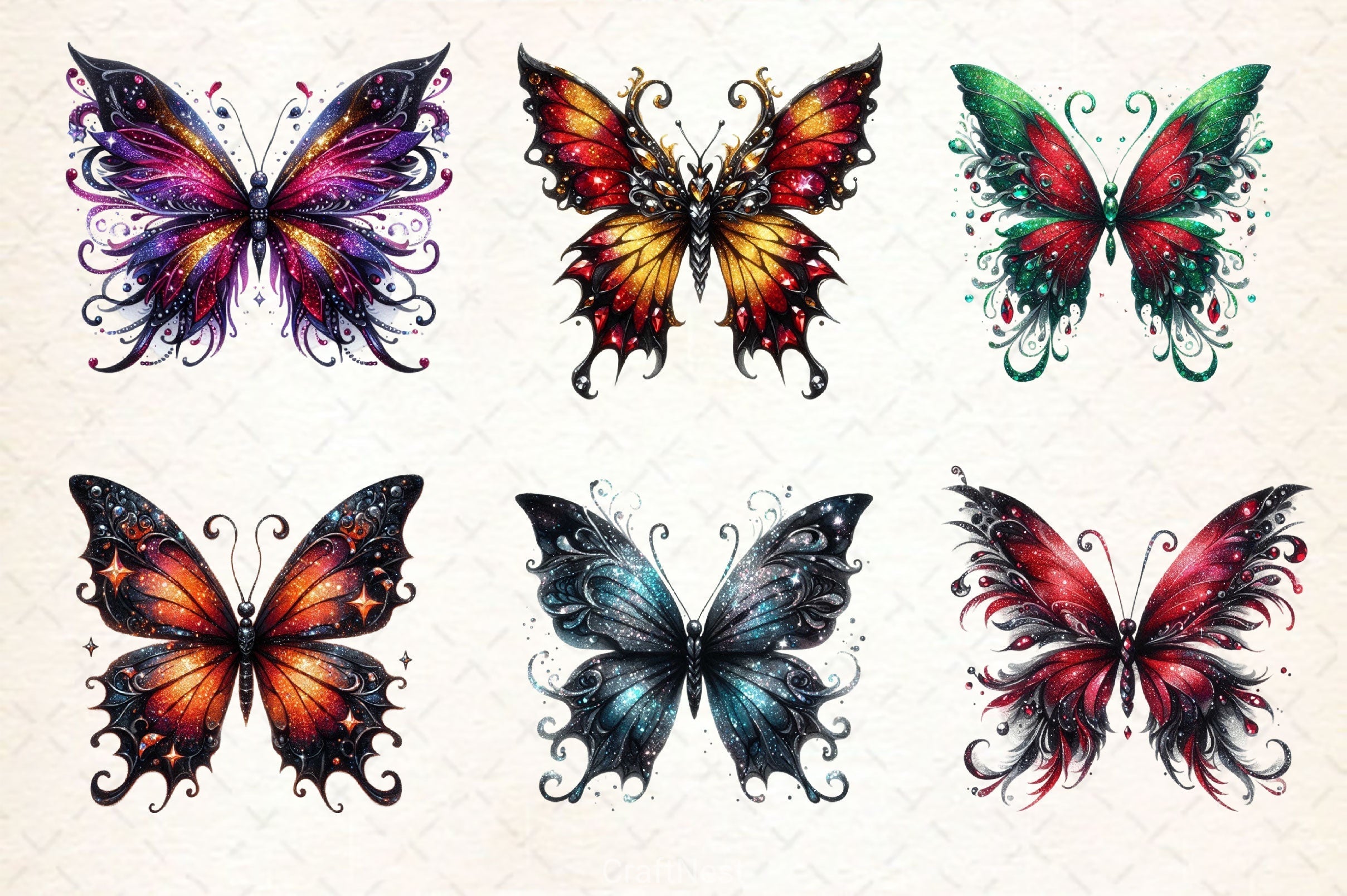 Butterflies Butterfly Clipart Bundle