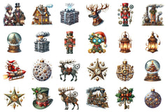 Steampunk Christmas Snowman Clipart Bundle - CraftNest - Digital Crafting and Art