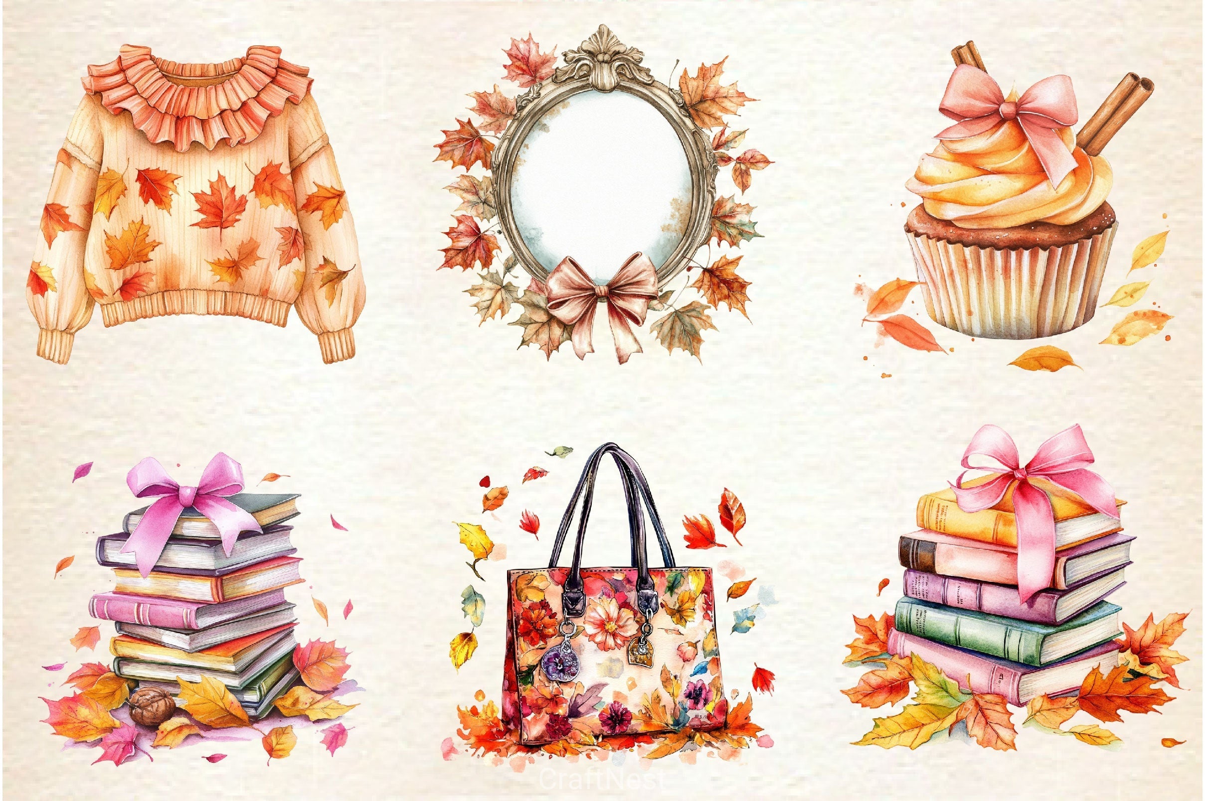 Cute Coquette Autumn Clipart Bundle 2