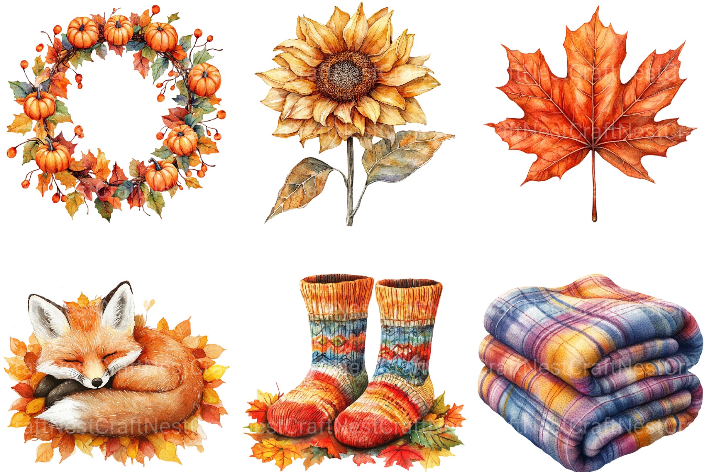 Cozy Autumn Clipart Bundle