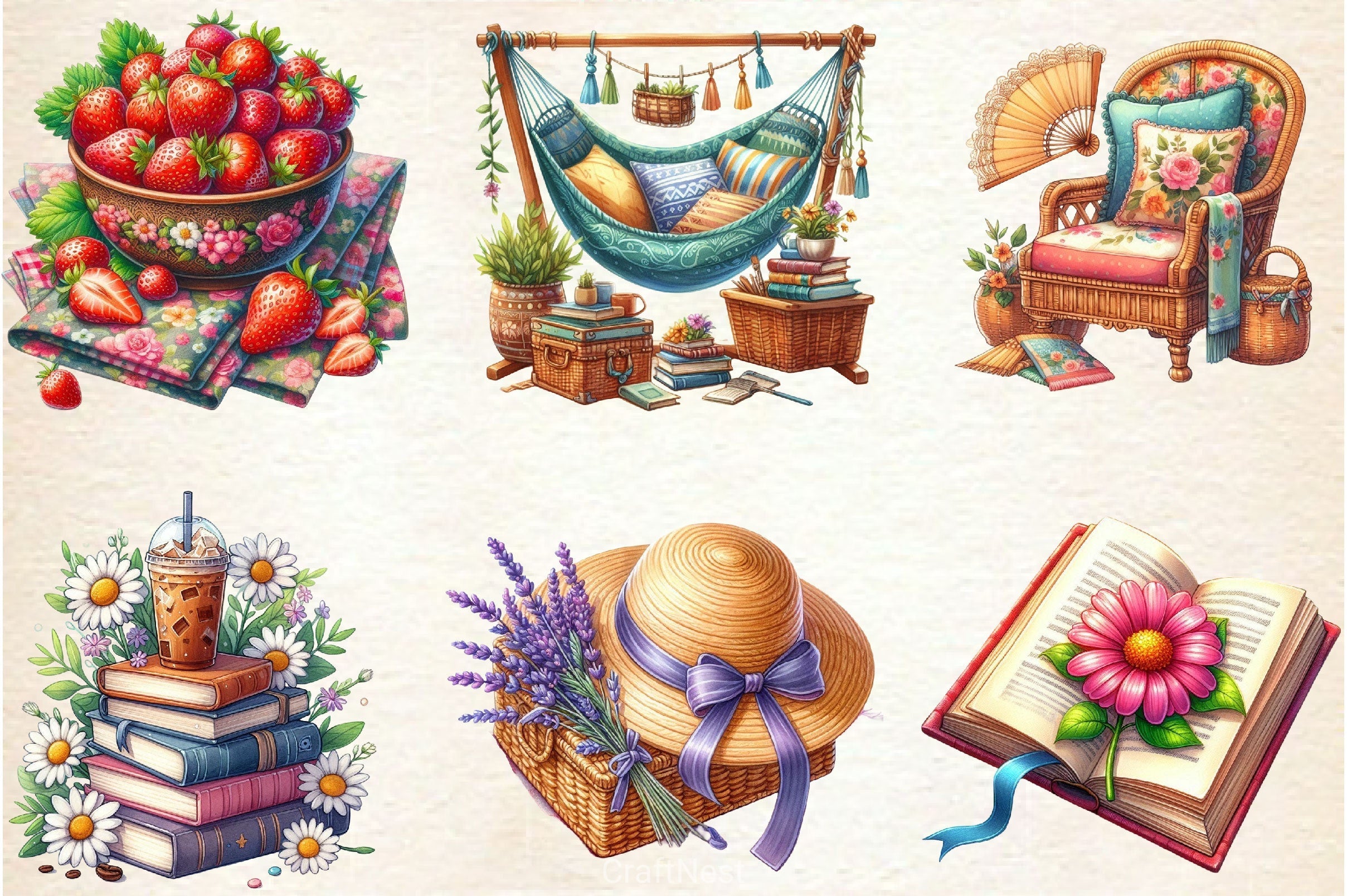 Cozy Summer Clipart Bundle 6