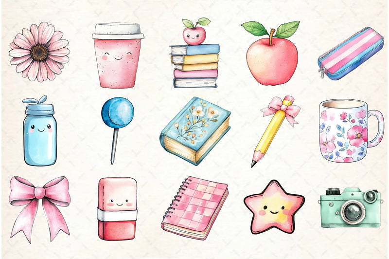 Preppy Teacher Clipart Bundle - CraftNest - Digital Crafting and Art