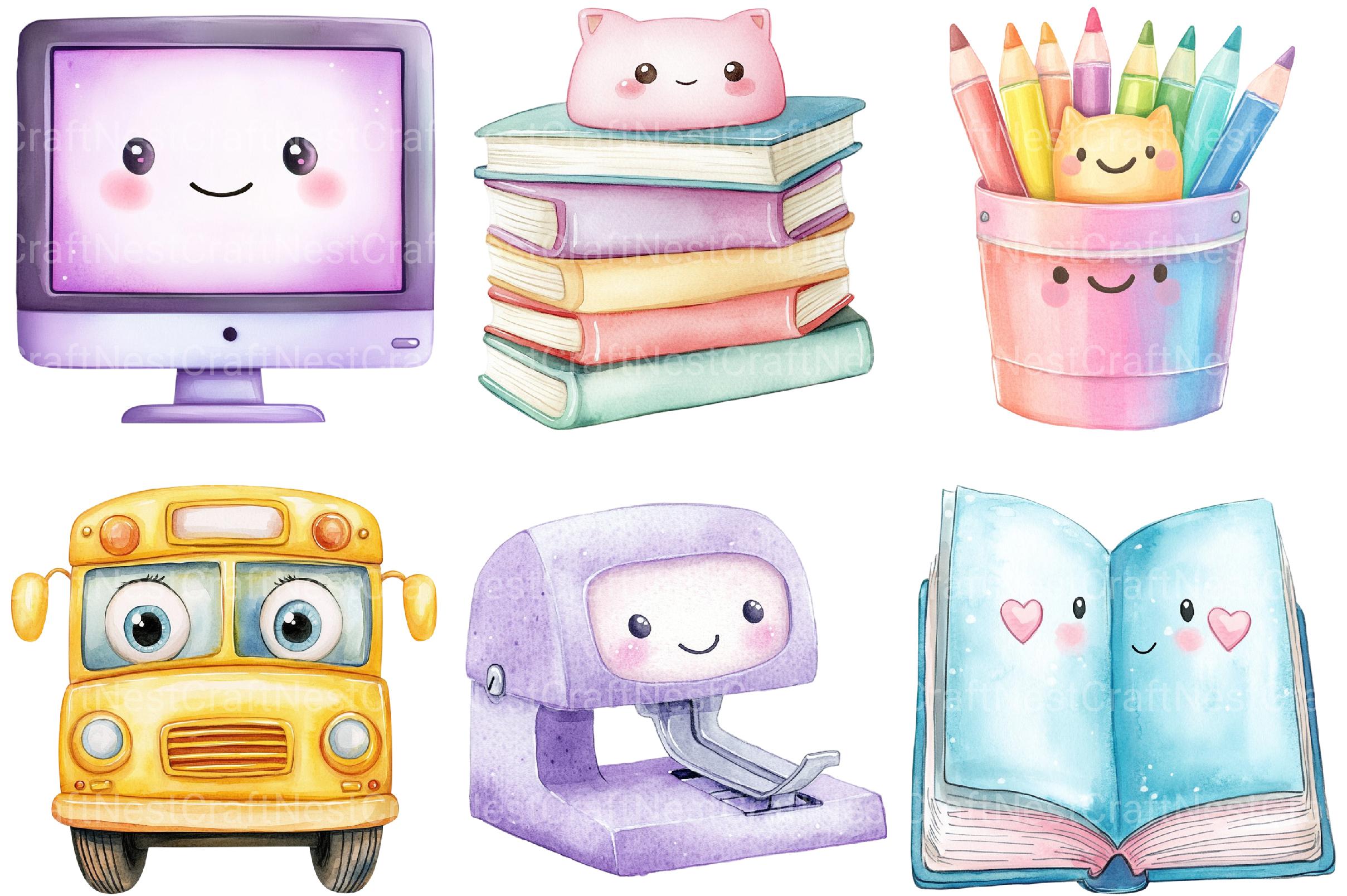 Kawaii School Clipart