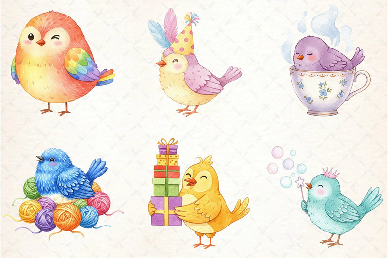 Whimsical Birds Clipart Bundle - CraftNest - Digital Crafting and Art