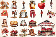 Falling Apples Clipart Bundle - CraftNest - Digital Crafting and Art