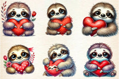 Valentine Sloth Clipart Bundle 1 - CraftNest - Digital Crafting and Art