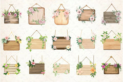 Wooden Sign Clipart Bundle 1 - CraftNest - Digital Crafting and Art