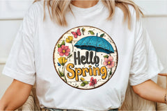 Hello Spring Floral Sign Clipart Bundle - CraftNest - Digital Crafting and Art