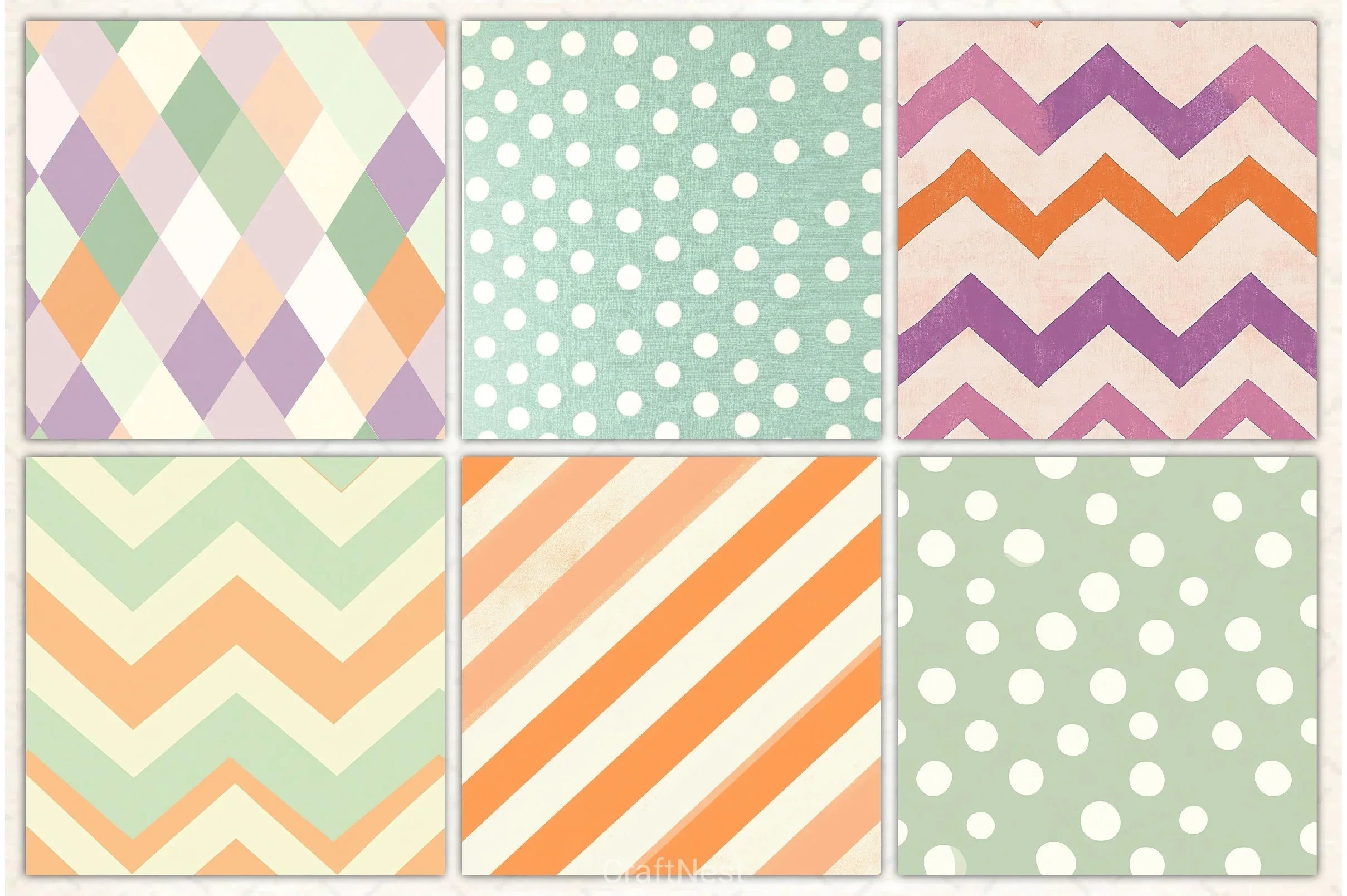 Pastel Halloween Digital Paper - CraftNest - Digital Crafting and Art