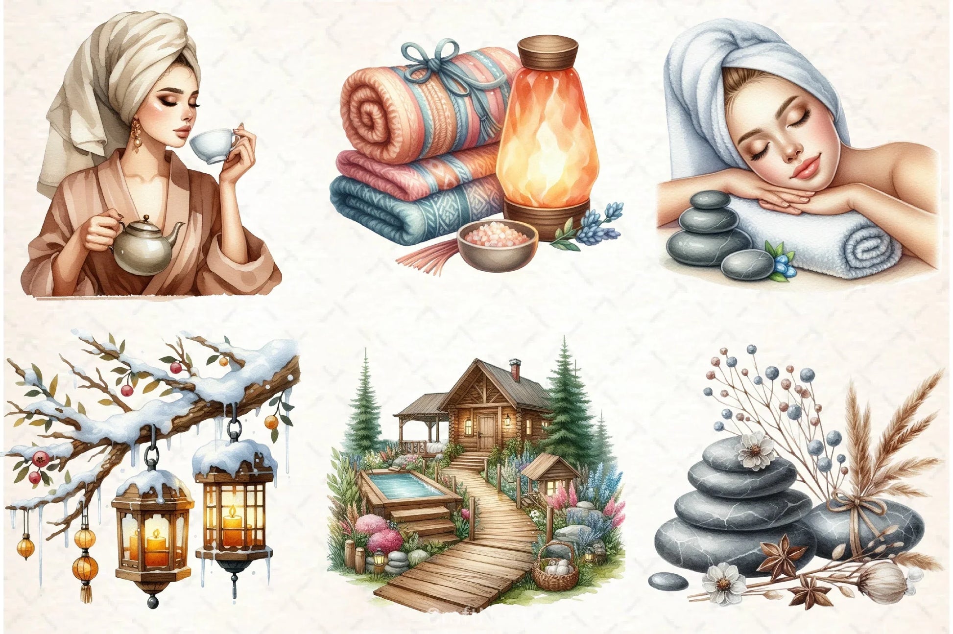 Winter Spa Clipart Bundle - CraftNest - Digital Crafting and Art