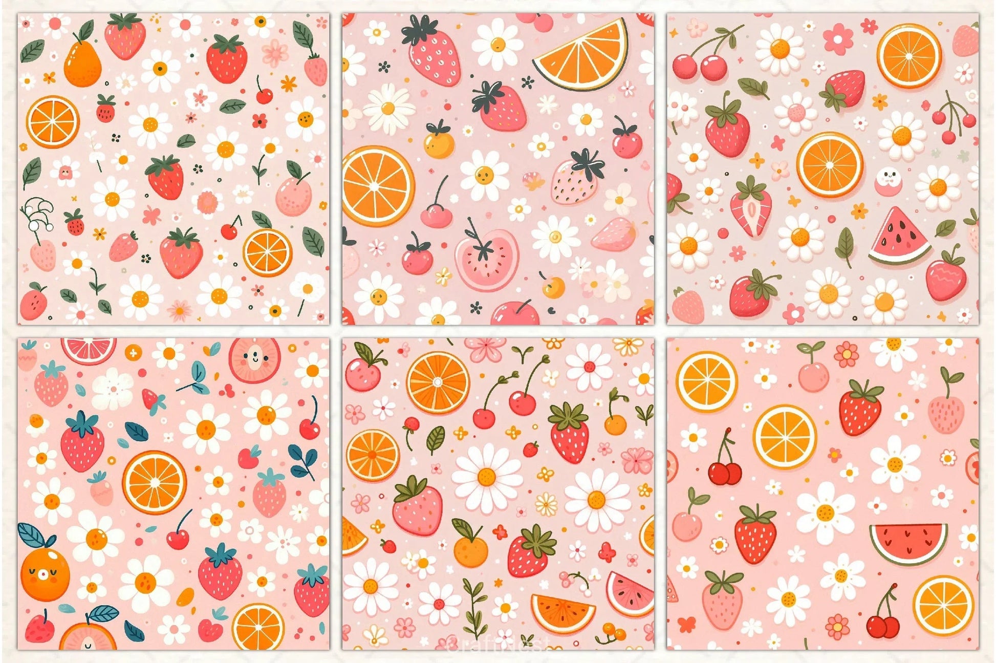 Summer Fruit Digital Paper - CraftNest - Digital Crafting and Art