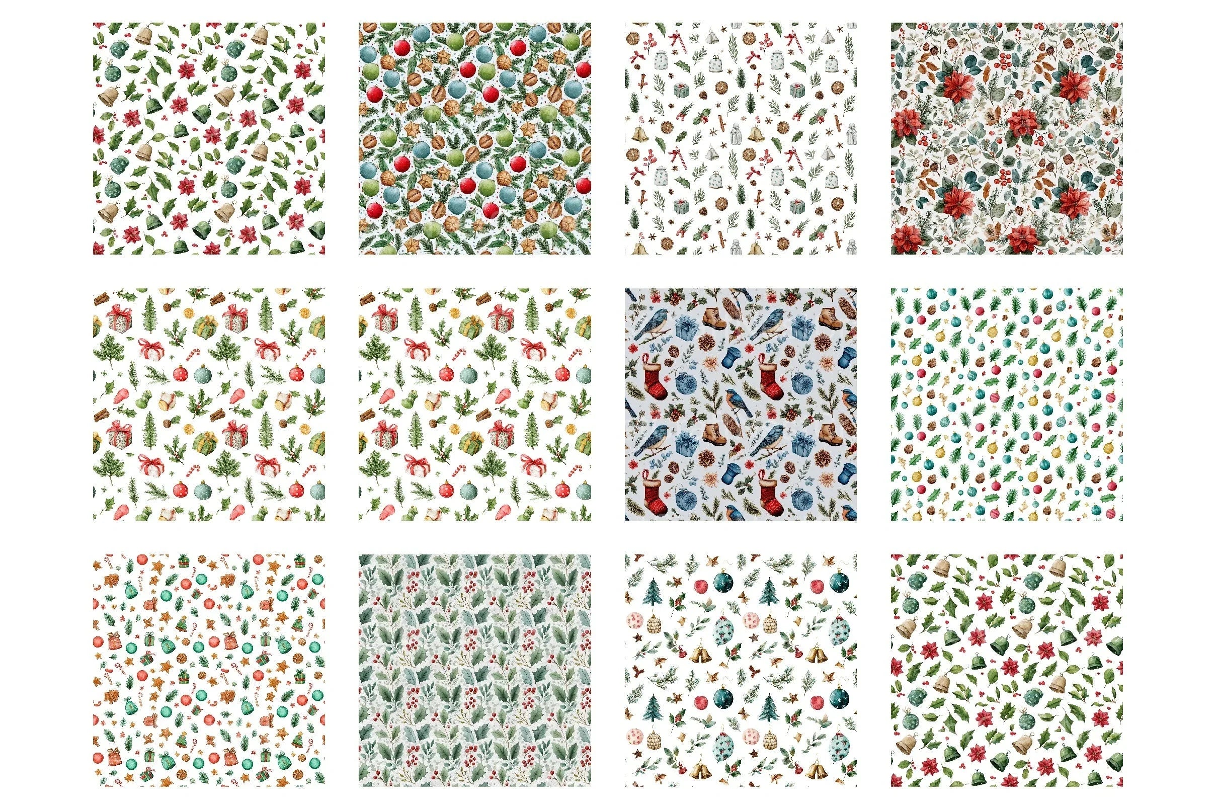 Christmas Seamless Pattern Background Digital Paper - CraftNest - Digital Crafting and Art