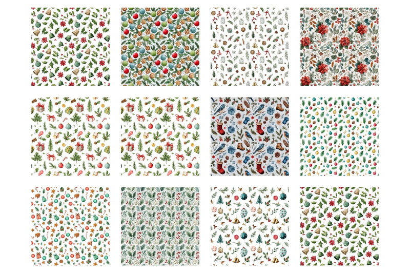 Christmas Seamless Pattern Background Digital Paper - CraftNest - Digital Crafting and Art