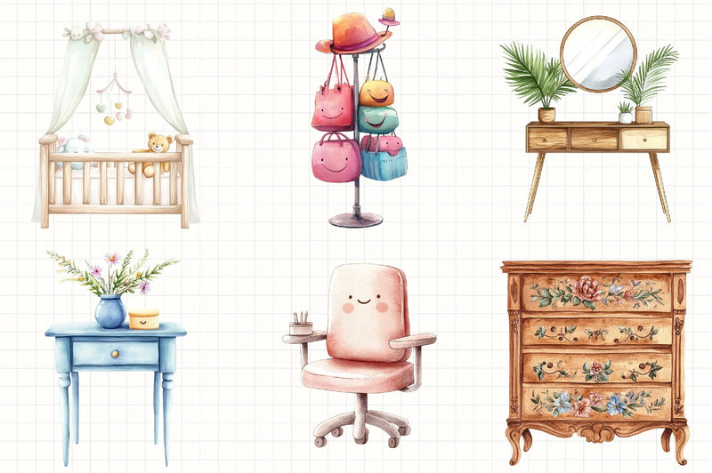 Home Furniture Clipart Bundle 6 - CraftNest - Digital Crafting and Art