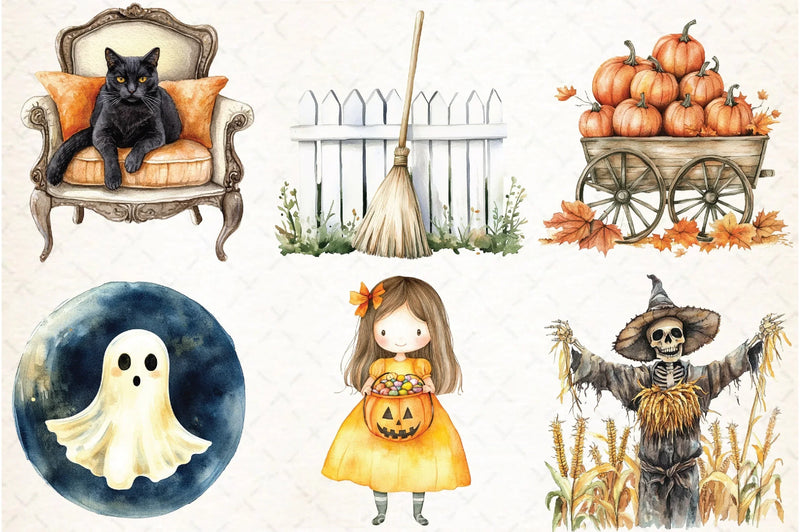 Vintage Halloween Clipart Bundle 8 - CraftNest - Digital Crafting and Art