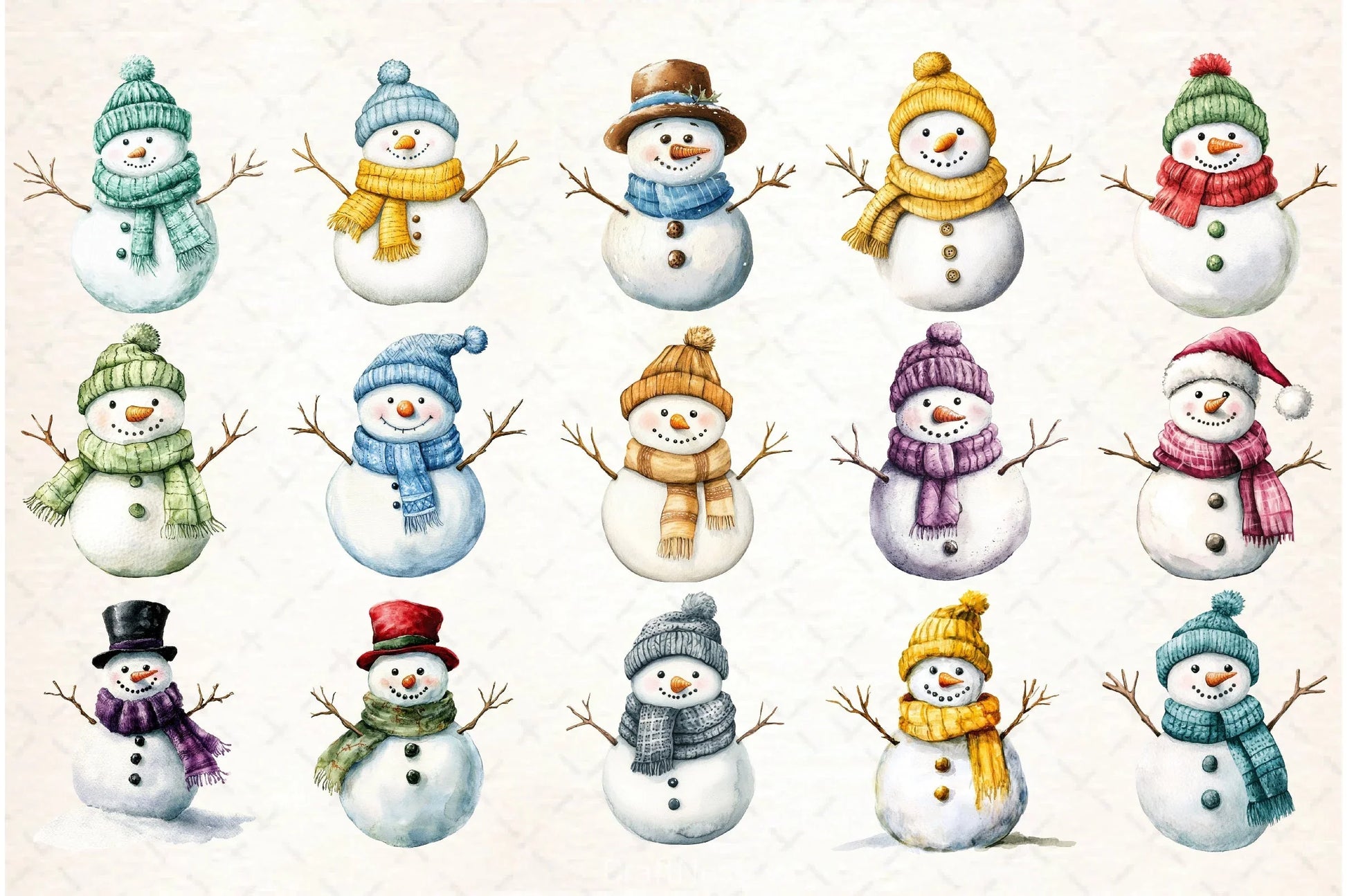 Christmas Snowman Clipart Bundle 14 - CraftNest - Digital Crafting and Art