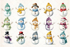 Christmas Snowman Clipart Bundle 14 - CraftNest - Digital Crafting and Art