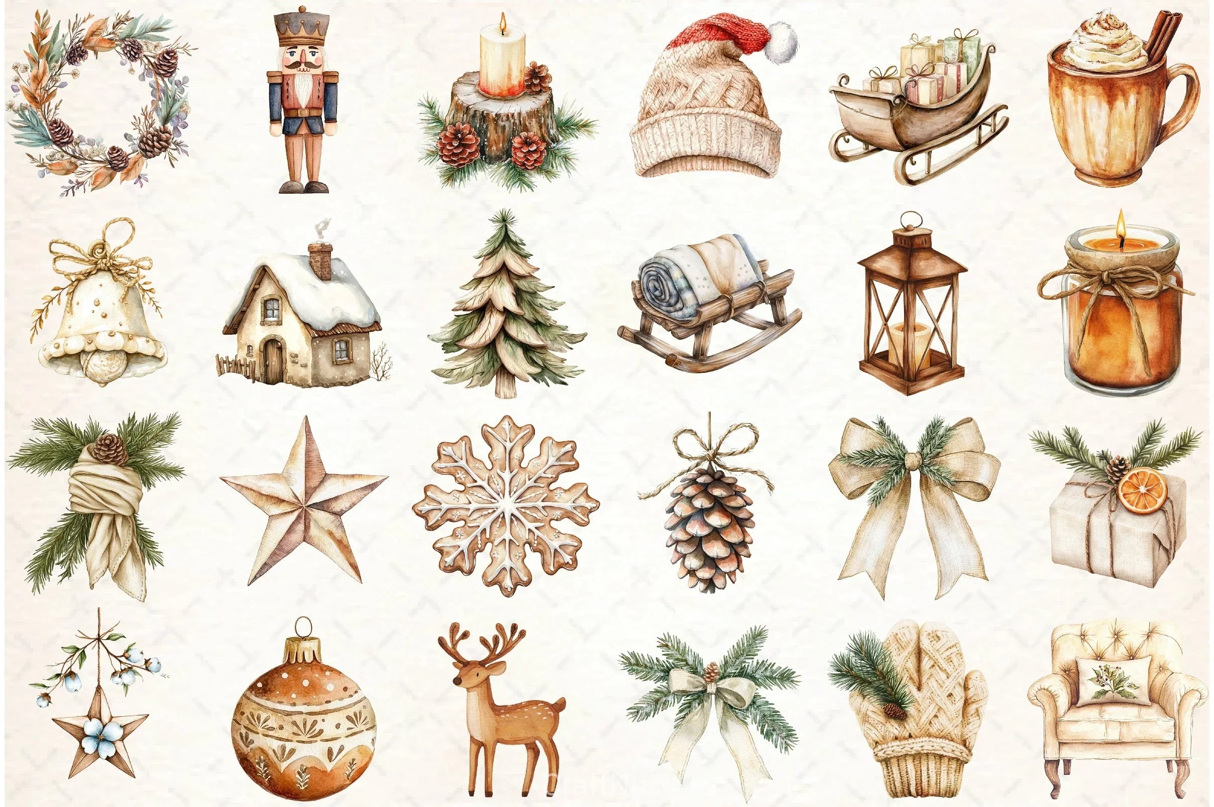 Cozy Rustic Christmas Clipart Bundle - CraftNest - Digital Crafting and Art