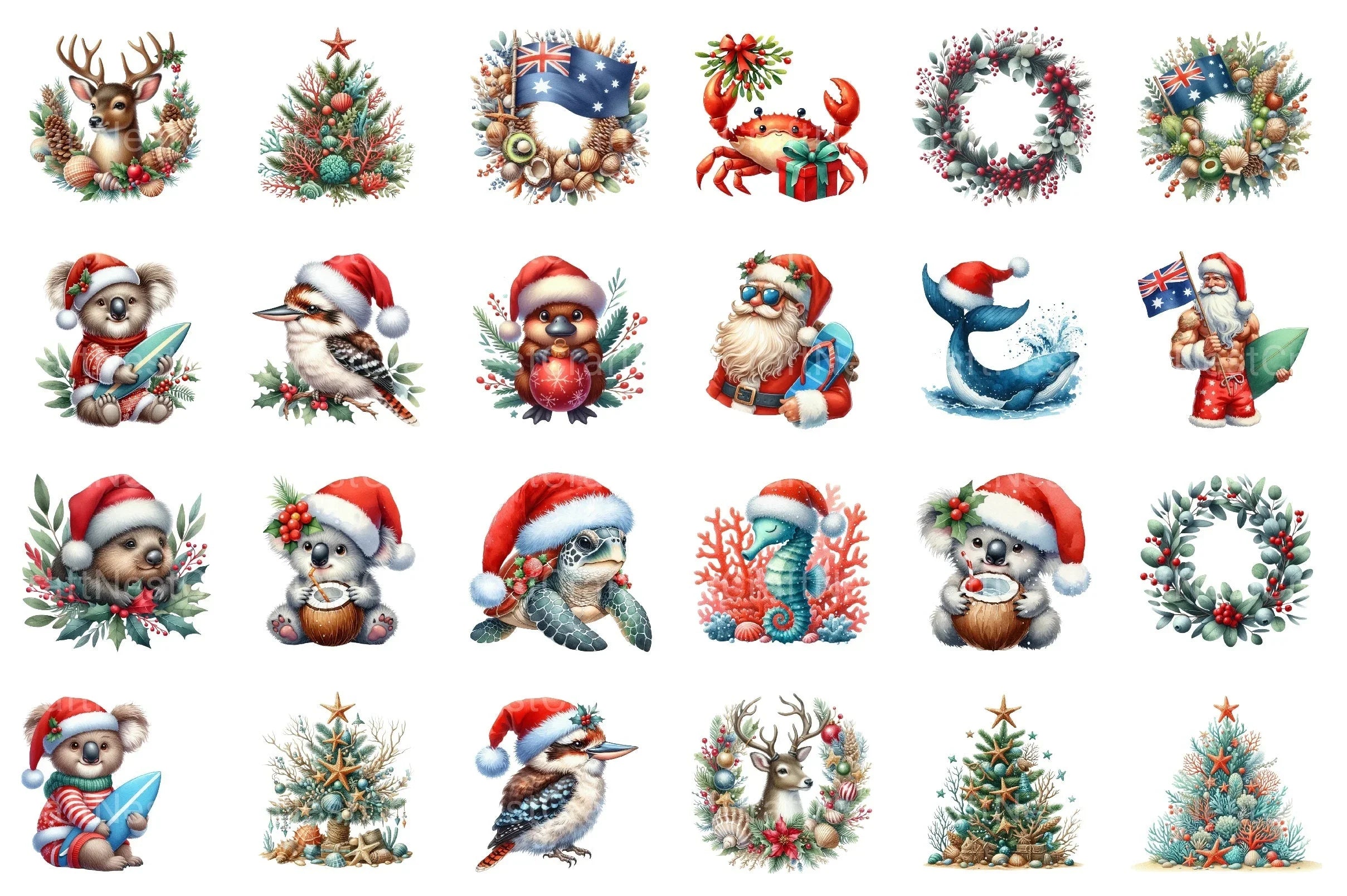 Australian Christmas Clipart Bundle - CraftNest - Digital Crafting and Art
