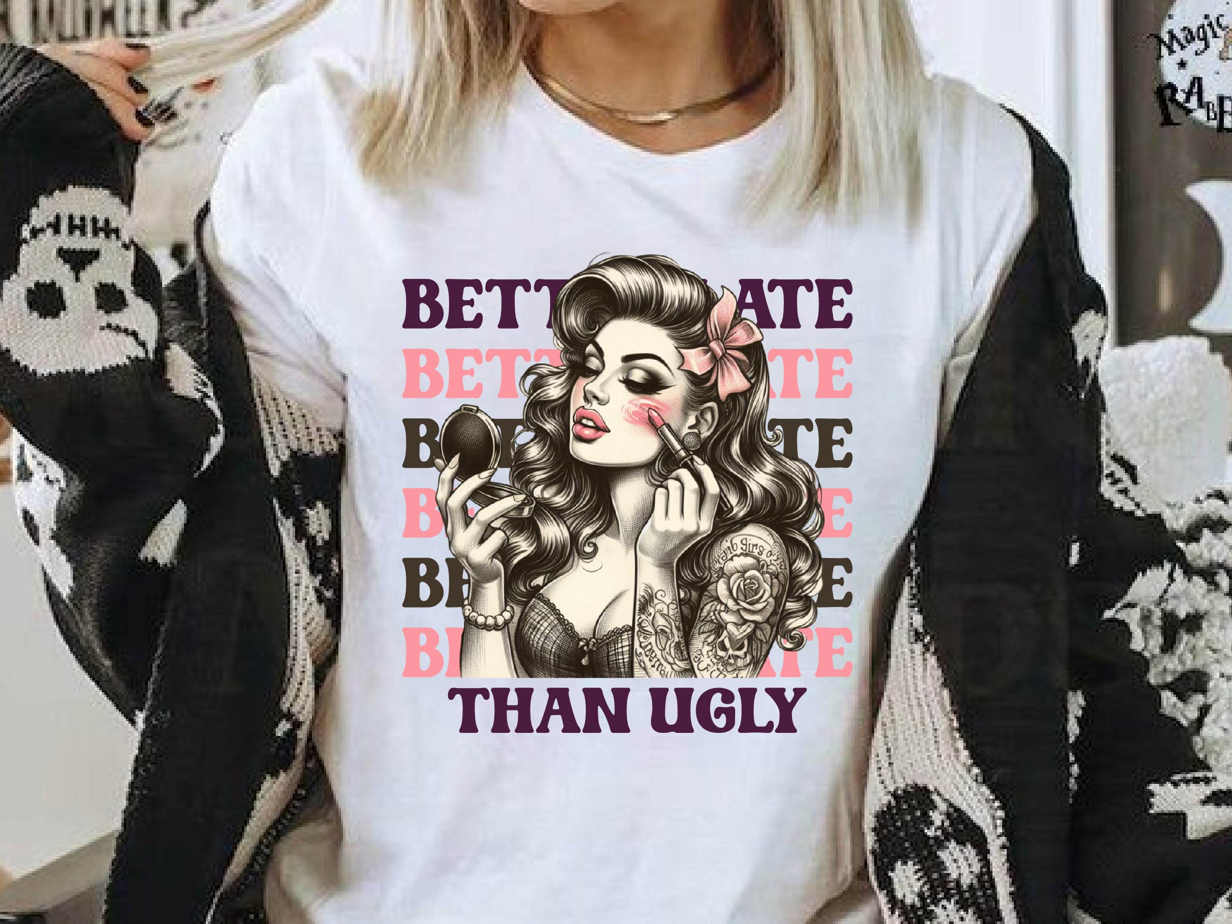 Coquette Girl Better Late Than Ugly Clipart Bundle 1