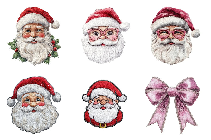 Pink Girly Christmas Embroidered Patch Clipart Bundle - CraftNest - Digital Crafting and Art