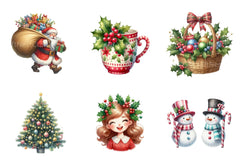 Classic Retro Vintage Christmas Clipart Bundle - CraftNest - Digital Crafting and Art