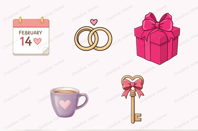 Valentine Pastel Doodles Clipart Bundle - CraftNest - Digital Crafting and Art