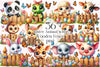 Easter Animal With Wooden Fence Clipart Bundle 5