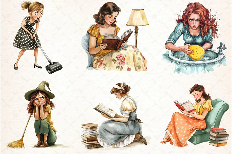 Retro Housewife Clipart Bundle - CraftNest - Digital Crafting and Art