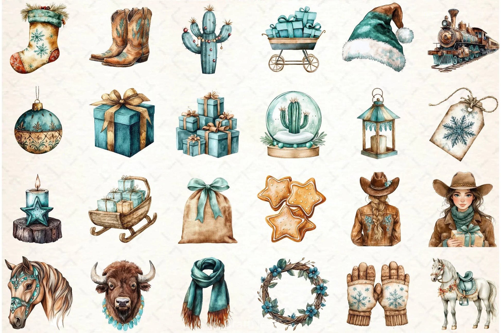 Southwestern Christmas Clipart Bundle - CraftNest - Digital Crafting and Art