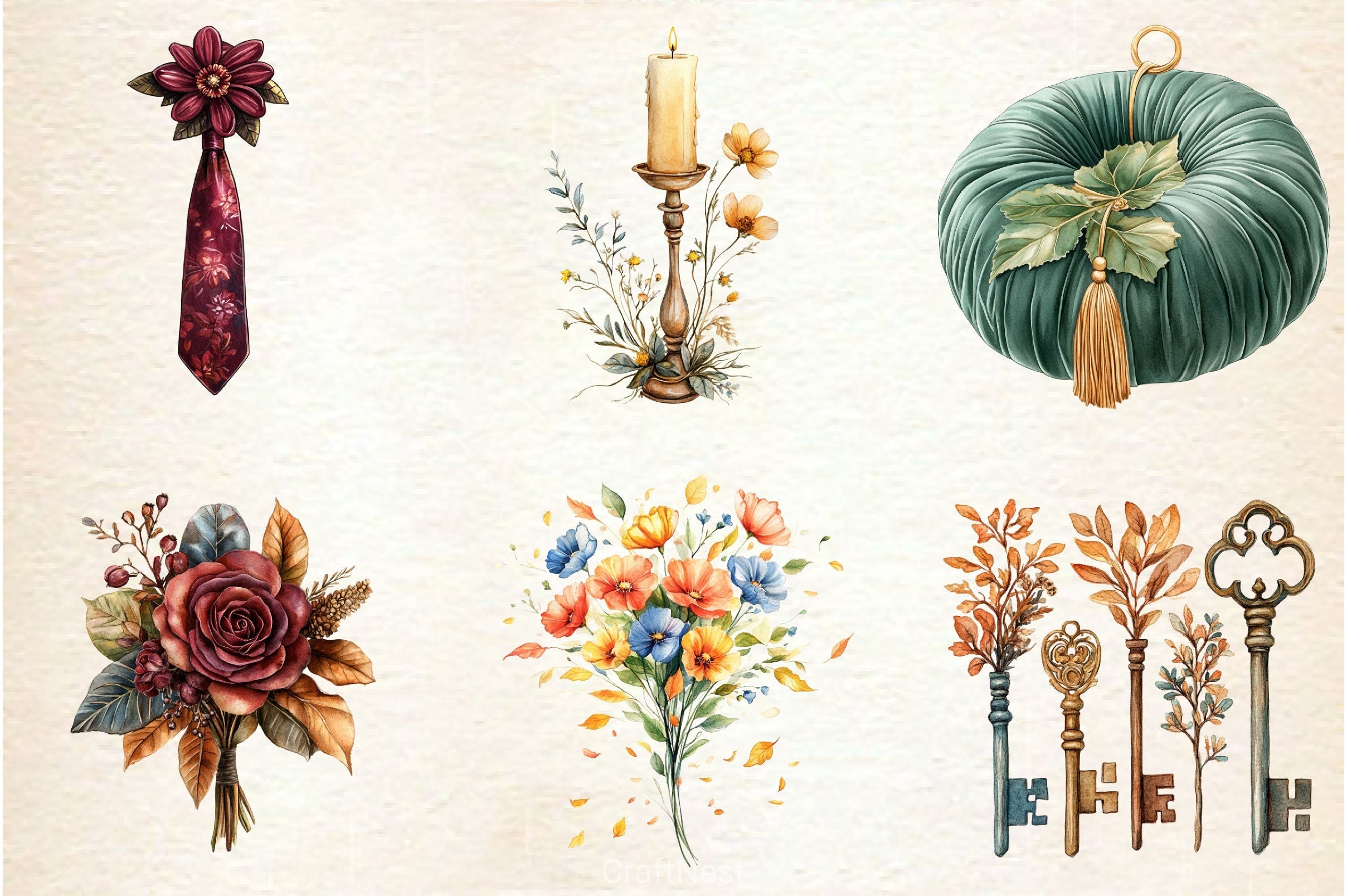 Autumn Wedding Clipart Bundle 2