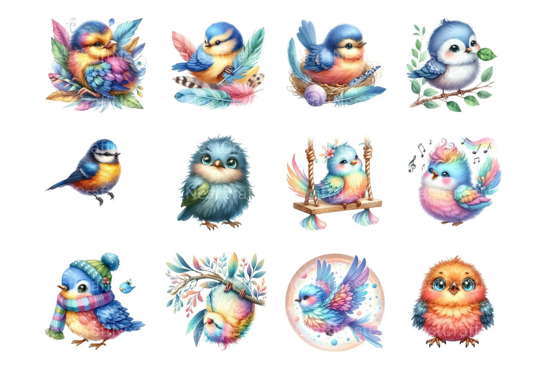 Cute Bird Clipart Bundle - CraftNest - Digital Crafting and Art
