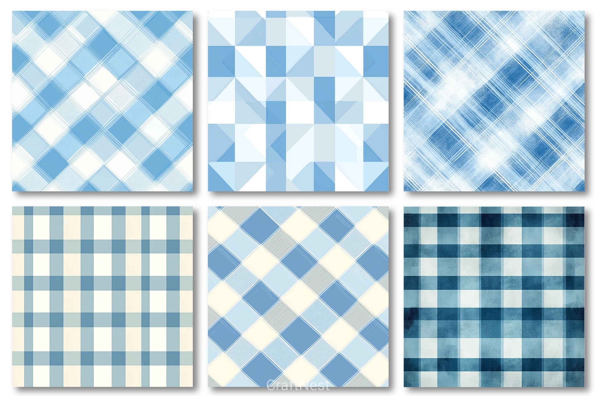 Light Blue Winter Plaid Digital Papers