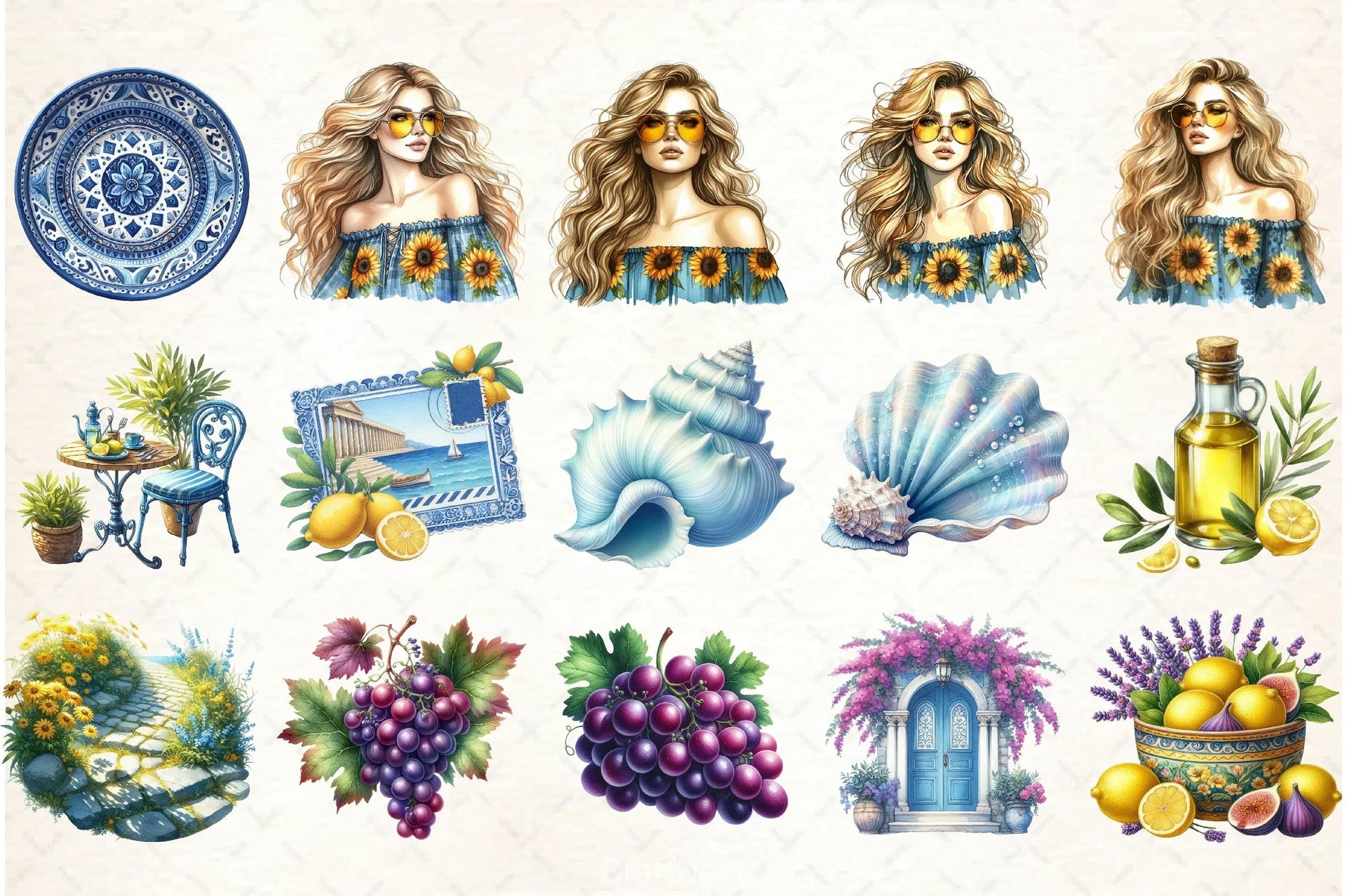 Sun Kissed Summers Clipart Bundle - CraftNest - Digital Crafting and Art