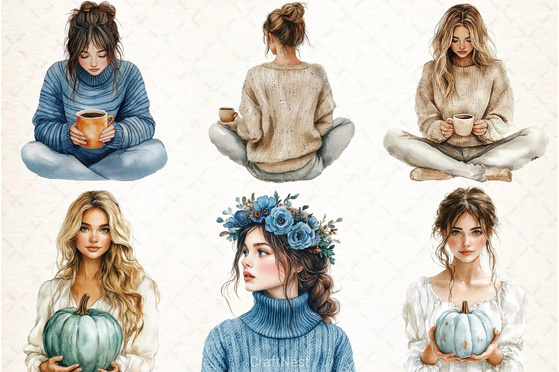 Coastal Autumn Clipart Bundle - CraftNest - Digital Crafting and Art