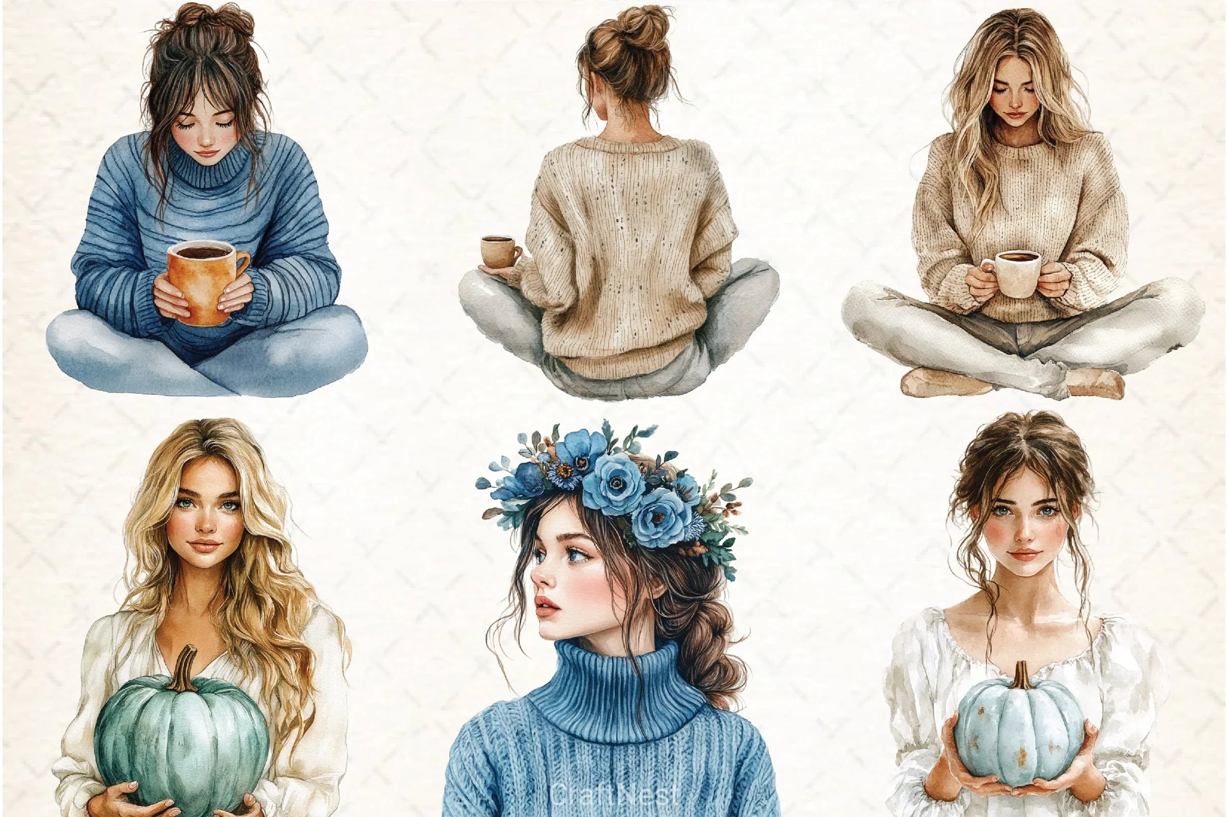 Coastal Autumn Clipart Bundle - CraftNest - Digital Crafting and Art