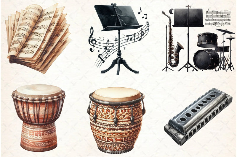 Musique Instrument Clipart Bundle 4 - CraftNest - Digital Crafting and Art