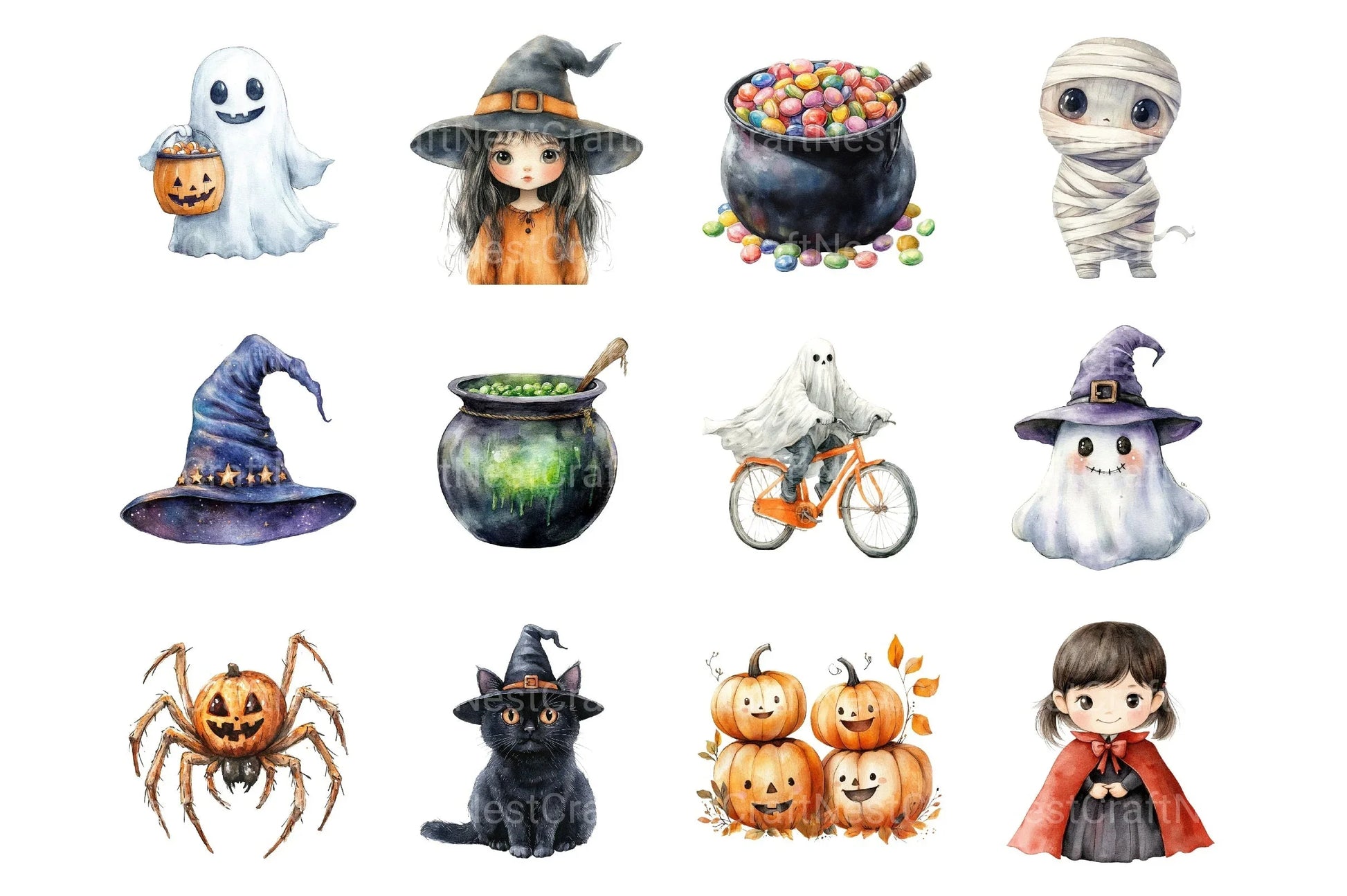 Cute Halloween Clipart Bundle 88 - CraftNest - Digital Crafting and Art