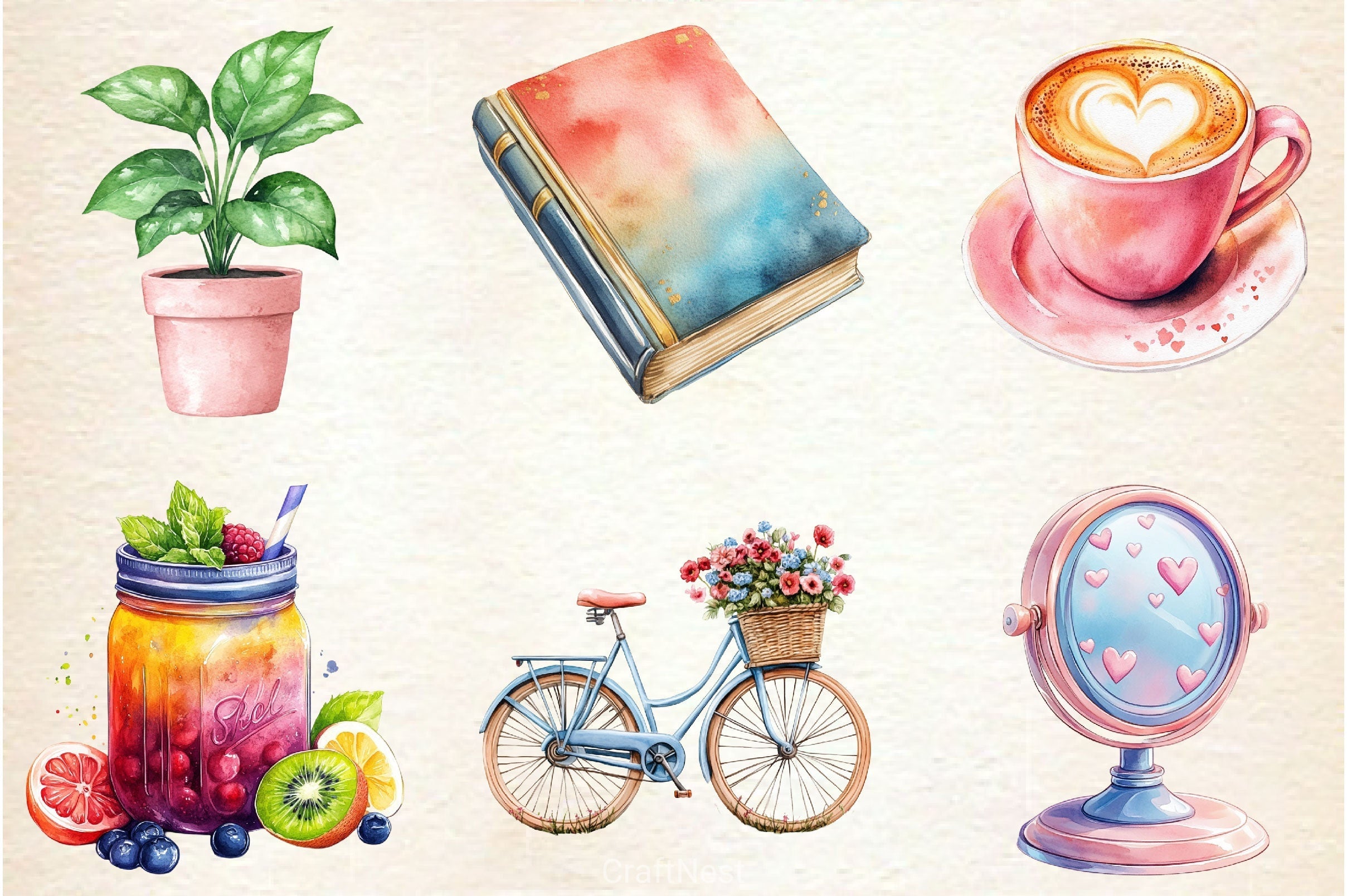 Morning Routine Pastel Clipart Bundle