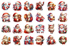 Santa Claus Cute Christmas Whimsical Clipart Bundle Commercial License - CraftNest - Digital Crafting and Art