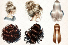 Long Natural Hair Clipart Bundle - CraftNest - Digital Crafting and Art
