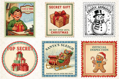 Vintage Christmas Stamps Clipart Bundle - CraftNest - Digital Crafting and Art