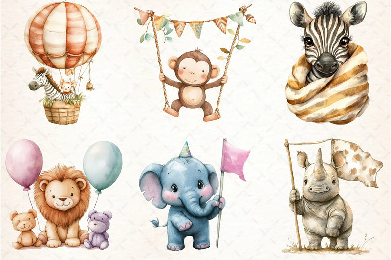 Funny African Animals Clipart Set - CraftNest - Digital Crafting and Art