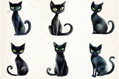 Halloween Black Cat Clipart Bundle 4 - CraftNest - Digital Crafting and Art